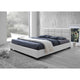 Baxton Studio Vivaldi Modern and Contemporary White Faux Leather Padded Platform Base Queen Size Bed Frame