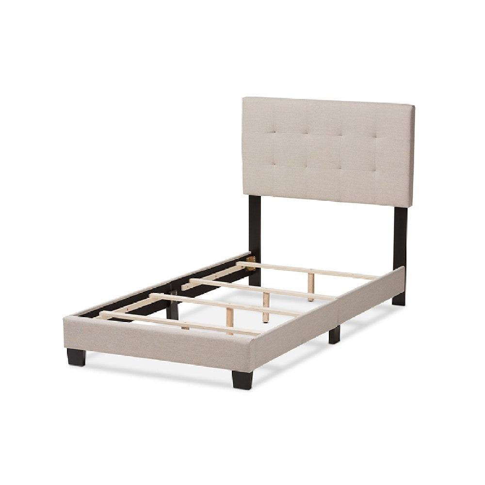 Baxton Studio Brookfield Modern and Contemporary Beige Fabric Twin Size Bed