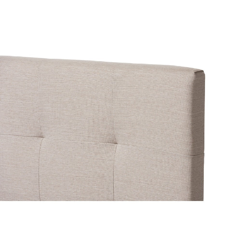 Baxton Studio Brookfield Modern and Contemporary Beige Fabric Twin Size Bed