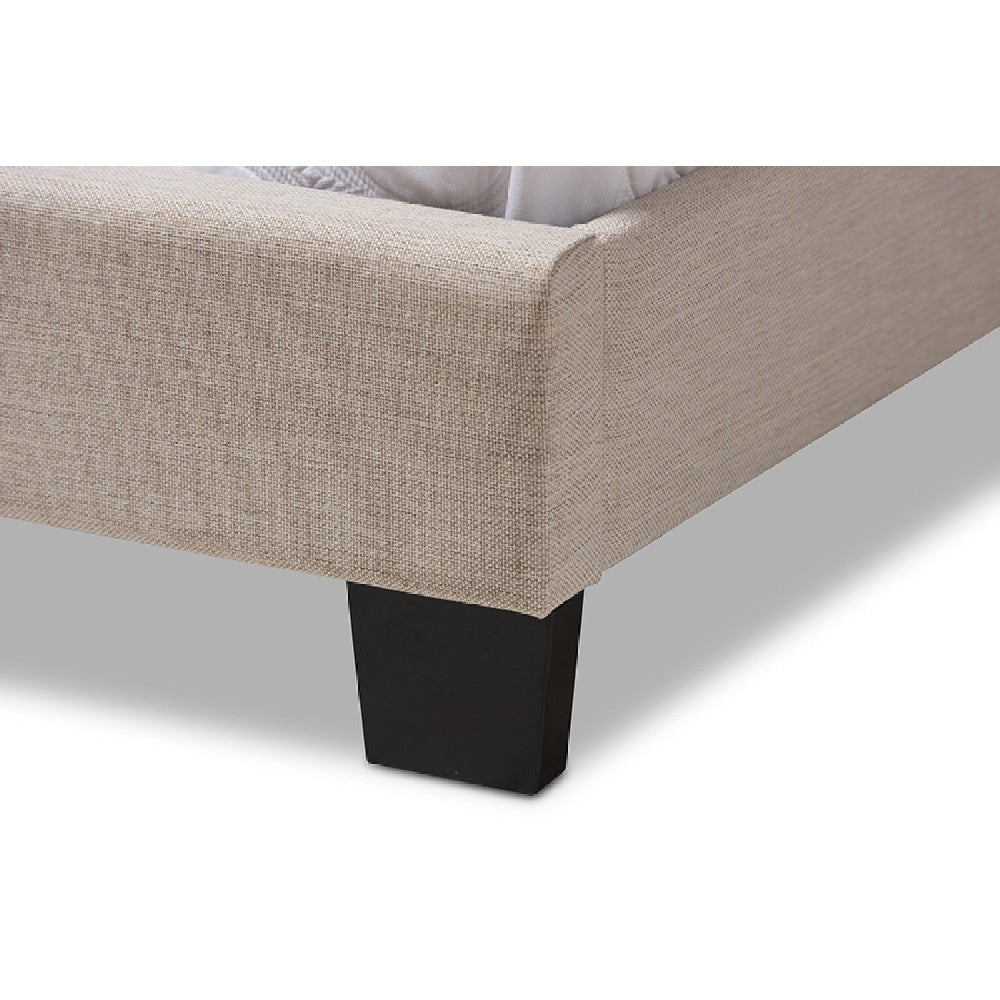 Baxton Studio Brookfield Modern and Contemporary Beige Fabric Twin Size Bed