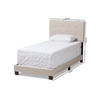 Baxton Studio Brookfield Modern and Contemporary Beige Fabric Twin Size Bed