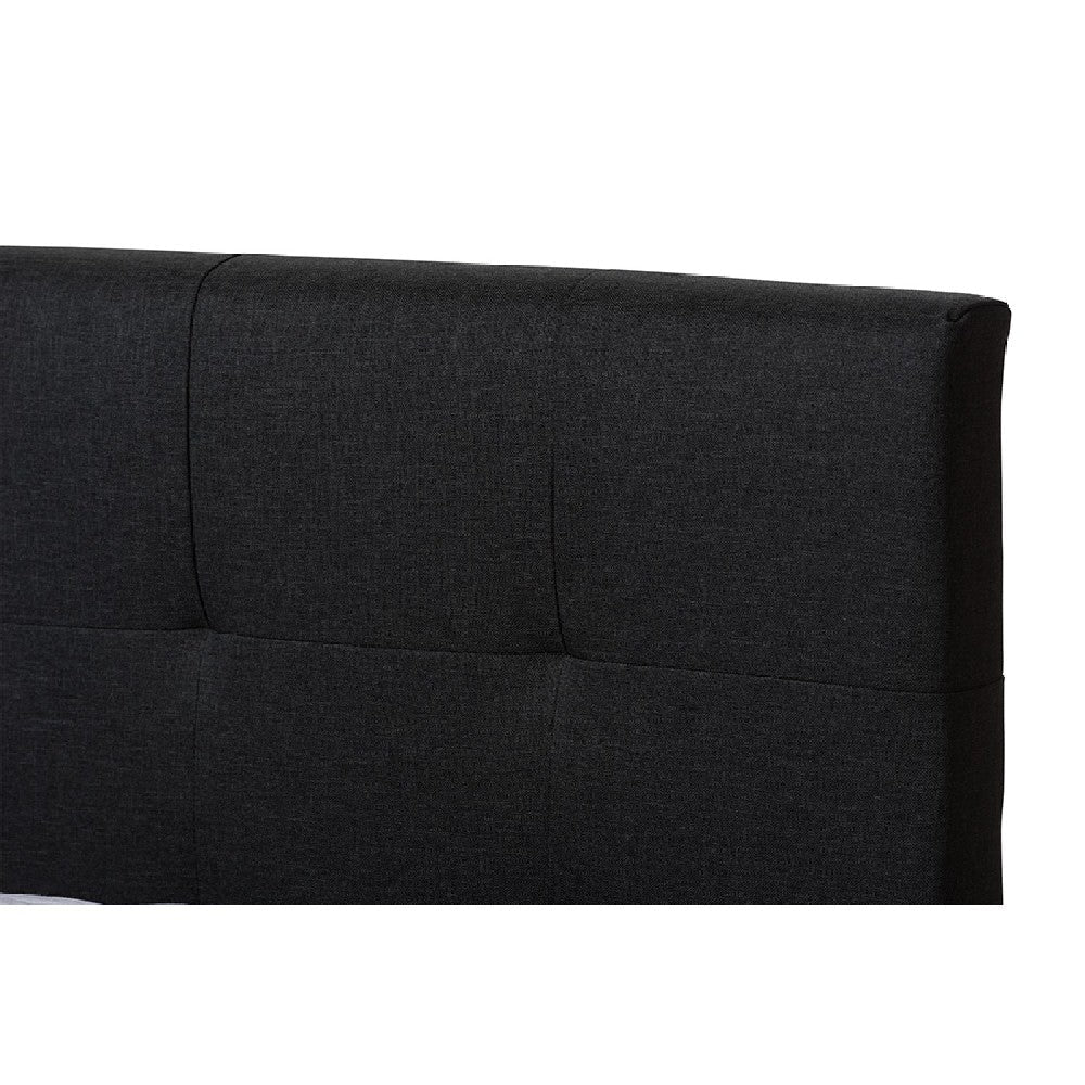 Baxton Studio Brookfield Modern and Contemporary Charcoal Grey Fabric King Size Bed