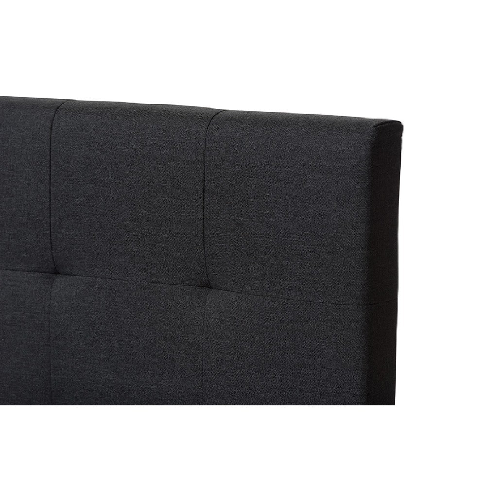 Baxton Studio Brookfield Modern and Contemporary Charcoal Grey Fabric Twin Size Bed
