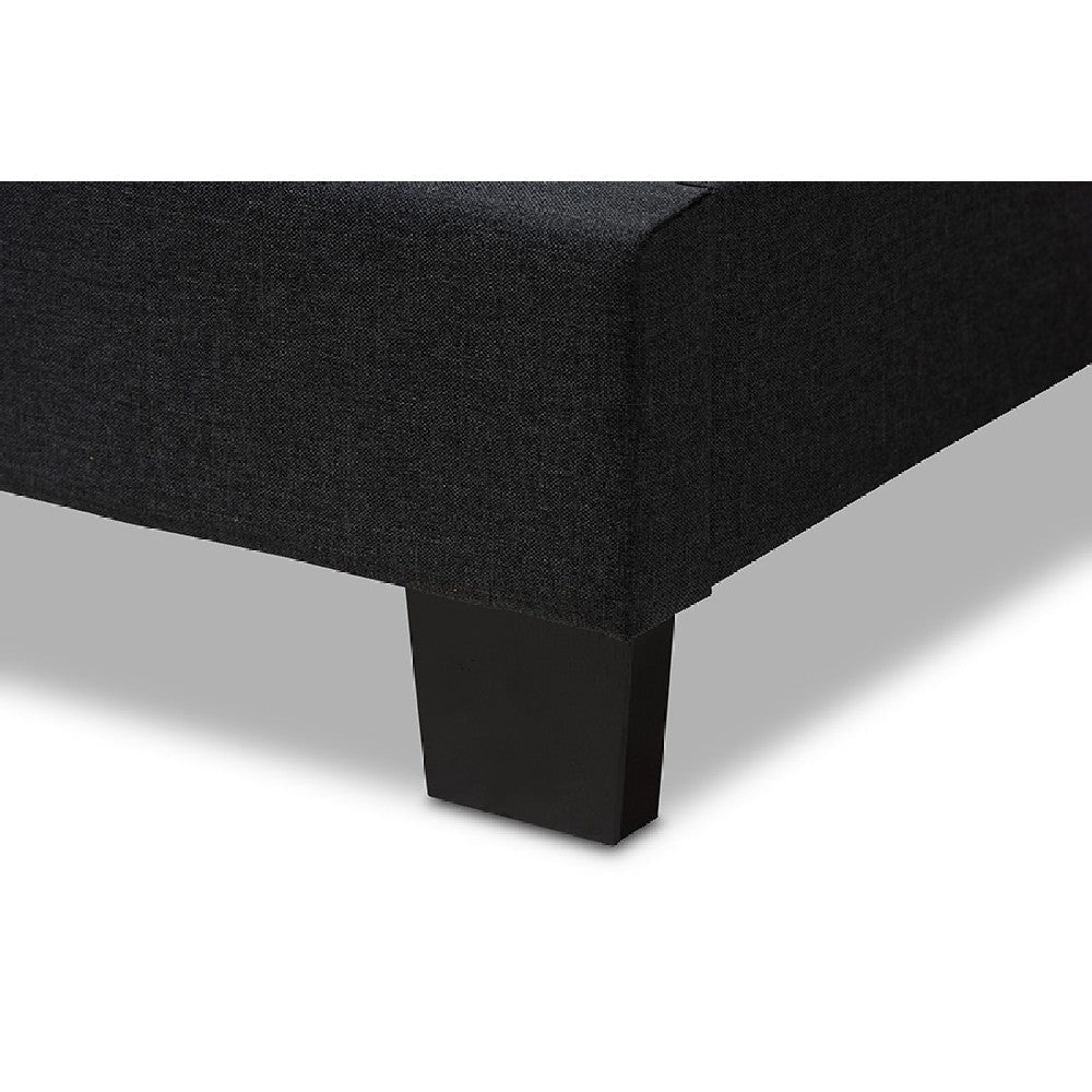 Baxton Studio Brookfield Modern and Contemporary Charcoal Grey Fabric Twin Size Bed