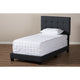 Baxton Studio Brookfield Modern and Contemporary Charcoal Grey Fabric Twin Size Bed