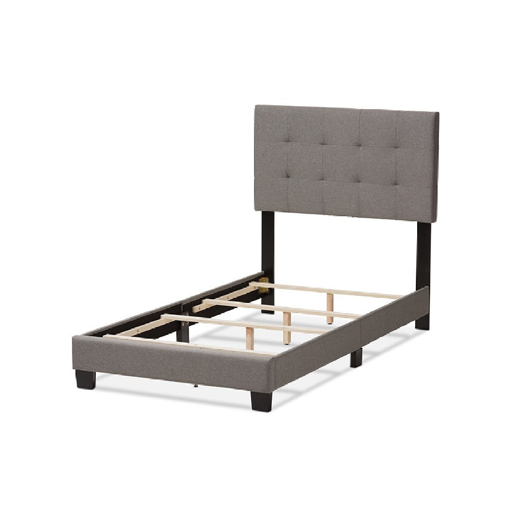 Baxton Studio Brookfield Modern and Contemporary Light Grey Fabric Twin Size Bed