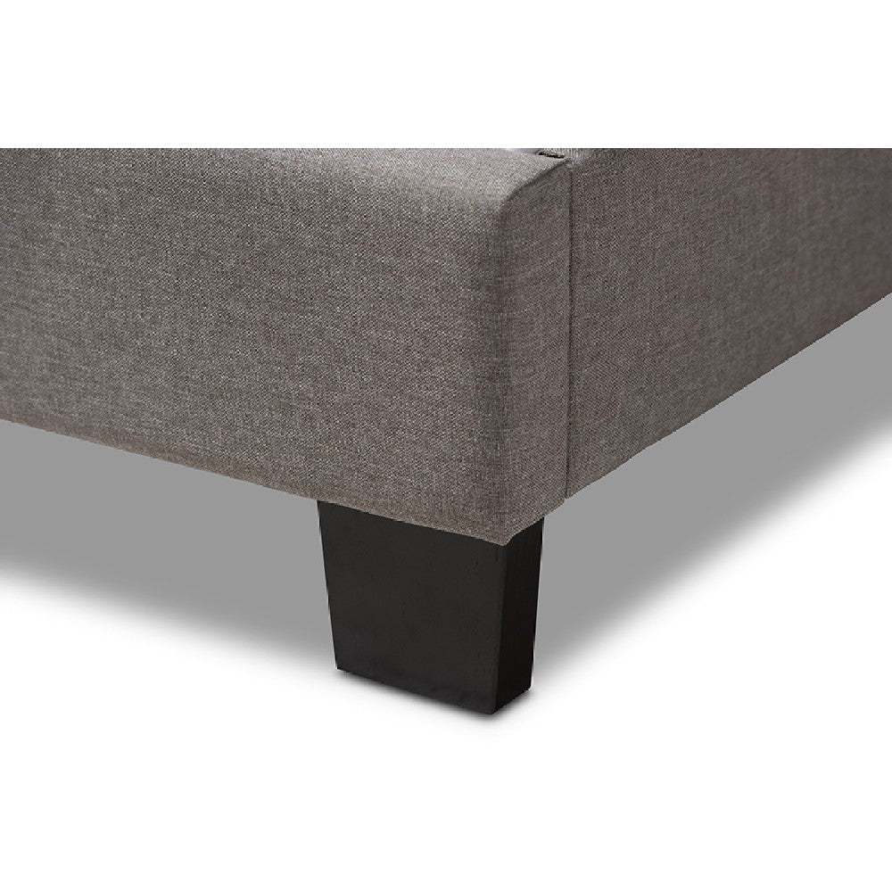 Baxton Studio Brookfield Modern and Contemporary Light Grey Fabric Twin Size Bed