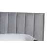 Baxton Studio Clare Glam and Luxe Grey Velvet Fabric Upholstered Full Size Panel Bed with Channel Tufted Headboard
