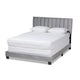 Baxton Studio Clare Glam and Luxe Grey Velvet Fabric Upholstered King Size Panel Bed with Channel Tufted Headboard