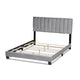 Baxton Studio Clare Glam and Luxe Grey Velvet Fabric Upholstered King Size Panel Bed with Channel Tufted Headboard