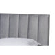 Baxton Studio Clare Glam and Luxe Grey Velvet Fabric Upholstered King Size Panel Bed with Channel Tufted Headboard