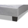 Baxton Studio Clare Glam and Luxe Grey Velvet Fabric Upholstered King Size Panel Bed with Channel Tufted Headboard