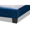 Baxton Studio Clare Glam and Luxe Navy Blue Velvet Fabric Upholstered King Size Panel Bed with Channel Tufted Headboard
