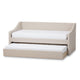 Baxton Studio Barnstorm Modern and Contemporary Beige Fabric Upholstered Daybed with Guest Trundle Bed