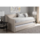 Baxton Studio Barnstorm Modern and Contemporary Beige Fabric Upholstered Daybed with Guest Trundle Bed