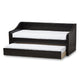 Baxton Studio Barnstorm Modern and Contemporary Black Faux Leather Upholstered Daybed with Guest Trundle Bed