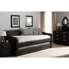 Baxton Studio Barnstorm Modern and Contemporary Black Faux Leather Upholstered Daybed with Guest Trundle Bed
