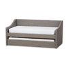 Baxton Studio Barnstorm Modern and Contemporary Grey Fabric Upholstered Daybed with Guest Trundle Bed