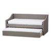 Baxton Studio Barnstorm Modern and Contemporary Grey Fabric Upholstered Daybed with Guest Trundle Bed
