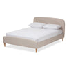 Baxton Studio Mia Mid-Century Light Beige Fabric Upholstered Full Size Platform Bed WHI-CF8814-Light-Beige-Full