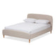Baxton Studio Mia Mid-Century Light Beige Fabric Upholstered Full Size Platform Bed WHI-CF8814-Light-Beige-Full
