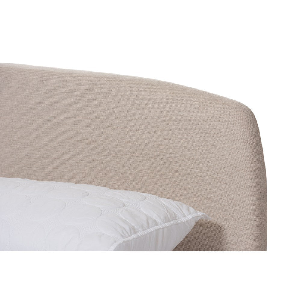 Baxton Studio Mia Mid-Century Light Beige Fabric Upholstered Full Size Platform Bed WHI-CF8814-Light-Beige-Full