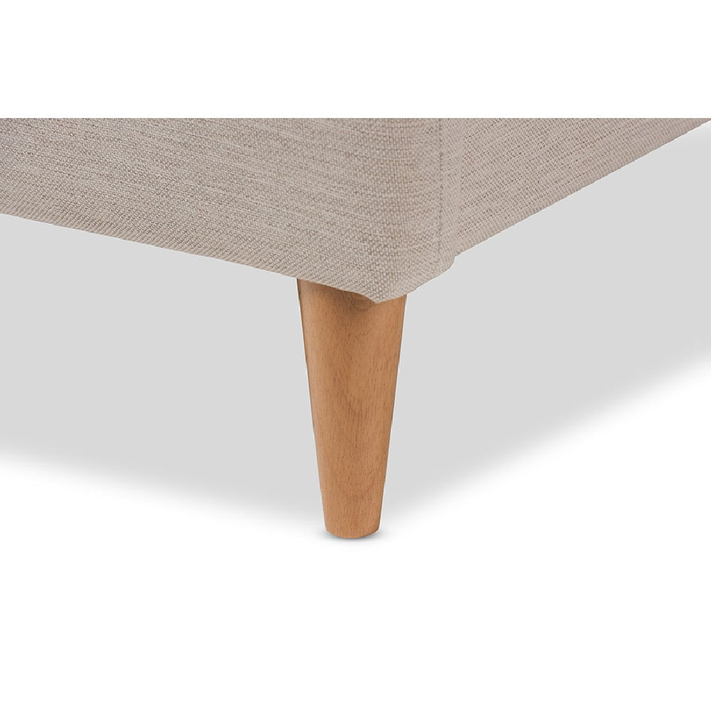Baxton Studio Mia Mid-Century Light Beige Fabric Upholstered Full Size Platform Bed WHI-CF8814-Light-Beige-Full