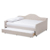 Baxton Studio Eliza Modern and Contemporary Light Beige Fabric Upholstered Full Size Daybed with Trundle WHI-CF8940-Light-Beige-Daybed-F-T