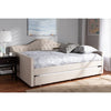 Baxton Studio Eliza Modern and Contemporary Light Beige Fabric Upholstered Full Size Daybed with Trundle