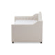 Baxton Studio Perry Modern and Contemporary Light Beige Fabric Daybed with Trundle WHI-CF8940-Light-Beige-Daybed