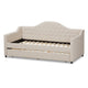 Baxton Studio Perry Modern and Contemporary Light Beige Fabric Daybed with Trundle WHI-CF8940-Light-Beige-Daybed