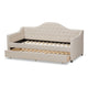 Baxton Studio Perry Modern and Contemporary Light Beige Fabric Daybed with Trundle WHI-CF8940-Light-Beige-Daybed