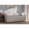 Baxton Studio Perry Modern and Contemporary Light Beige Fabric Daybed with Trundle