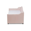 Baxton Studio Perry Modern and Contemporary Light Pink Velvet Fabric Upholstered and Button Tufted Twin Size Daybed with Trundle