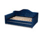 Baxton Studio Perry Modern and Contemporary Royal Blue Velvet Fabric Upholstered and Button Tufted Full Size Daybed with Trundle