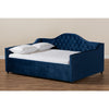 Baxton Studio Perry Modern and Contemporary Royal Blue Velvet Fabric Upholstered and Button Tufted Full Size Daybed