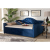 Baxton Studio Perry Modern and Contemporary Royal Blue Velvet Fabric Upholstered and Button Tufted Full Size Daybed