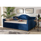 Baxton Studio Perry Modern and Contemporary Royal Blue Velvet Fabric Upholstered and Button Tufted Full Size Daybed