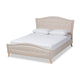 Baxton Studio Felisa Modern and Contemporary Beige Fabric Upholstered and Button Tufted King Size Platform Bed WHI-CF9009-Beige-King