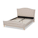 Baxton Studio Felisa Modern and Contemporary Beige Fabric Upholstered and Button Tufted King Size Platform Bed WHI-CF9009-Beige-King