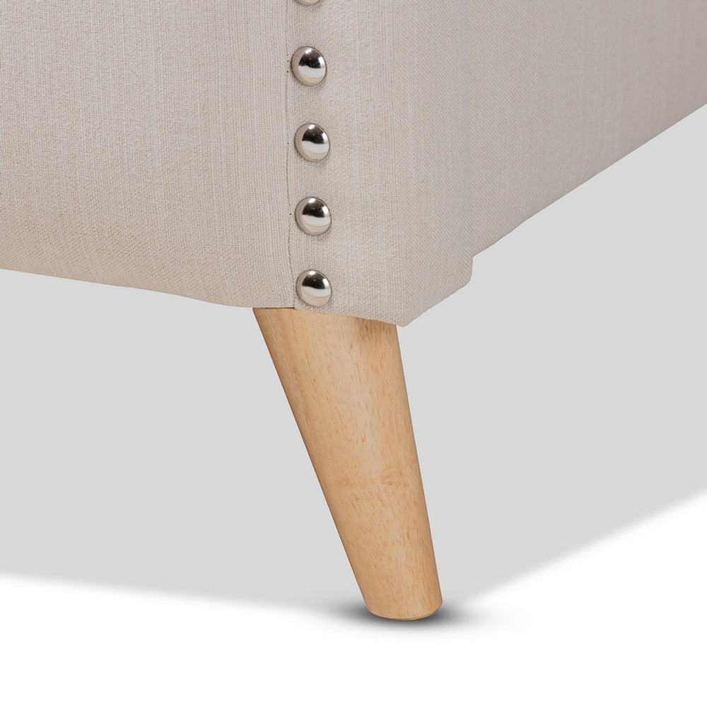 Baxton Studio Felisa Modern and Contemporary Beige Fabric Upholstered and Button Tufted King Size Platform Bed WHI-CF9009-Beige-King