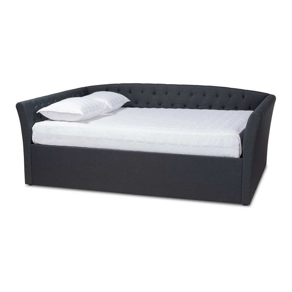 Baxton Studio Delora Modern and Contemporary Dark Grey Fabric Upholstered Queen Size Daybed WHI-CF9044-B-Charcoal-Daybed-Q