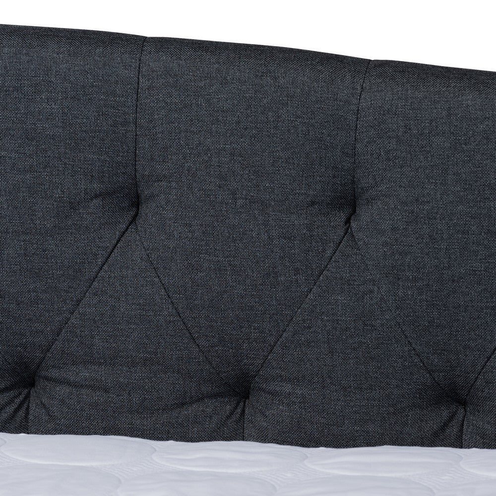 Baxton Studio Delora Modern and Contemporary Dark Grey Fabric Upholstered Queen Size Daybed WHI-CF9044-B-Charcoal-Daybed-Q