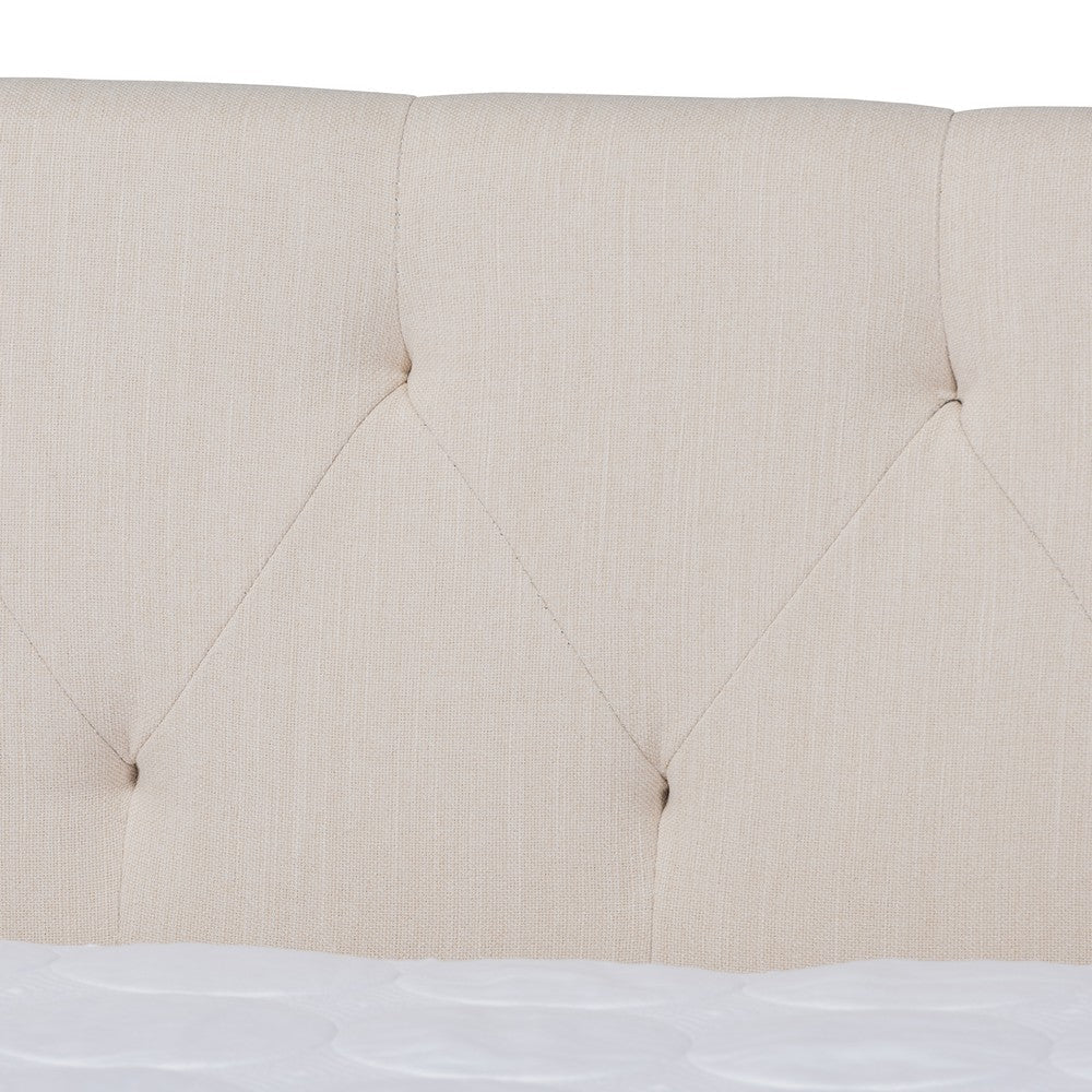 Baxton Studio Haylie Modern and Contemporary Beige Fabric Upholstered Queen Size Daybed WHI-CF9046-B-Beige-Daybed-Q