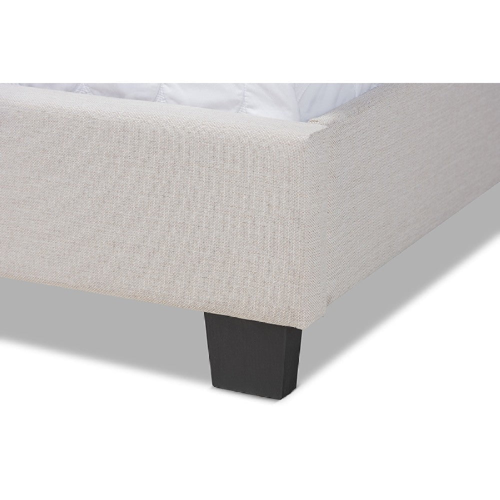 Baxton Studio Ansa Modern and Contemporary Beige Fabric Upholstered Queen Size Bed
