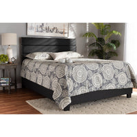 Baxton Studio Ansa Modern and Contemporary Dark Grey Fabric Upholstered Full Size Bed