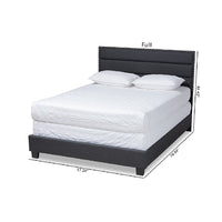 Baxton Studio Ansa Modern and Contemporary Dark Grey Fabric Upholstered Queen Size Bed