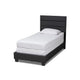 Baxton Studio Ansa Modern and Contemporary Dark Grey Fabric Upholstered Twin Size Bed