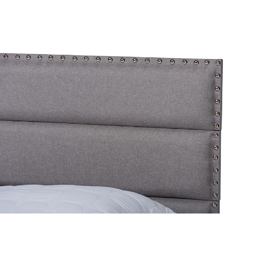 Baxton Studio Ansa Modern and Contemporary Grey Fabric Upholstered Queen Size Bed