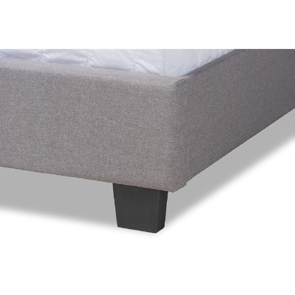 Baxton Studio Ansa Modern and Contemporary Grey Fabric Upholstered Queen Size Bed